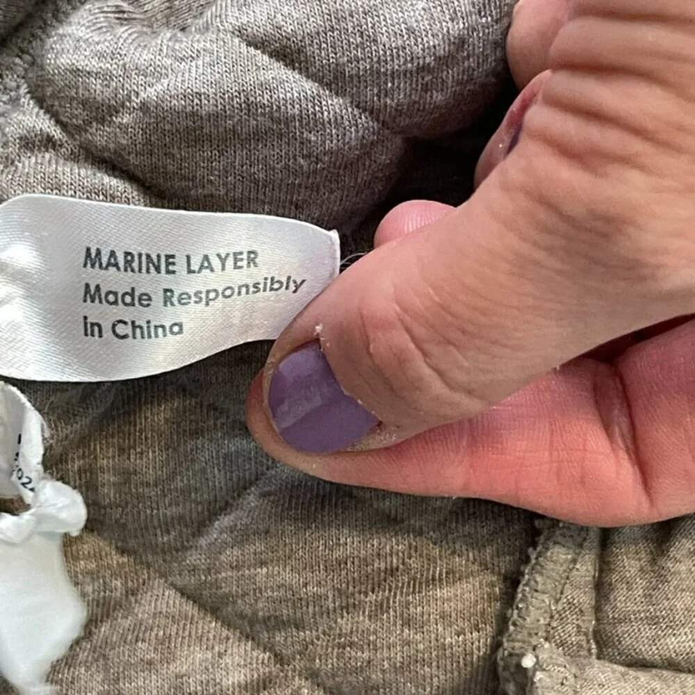 Marine Layer Oatmeal Colorblock Heavyweight Corbet Pullover Size Medium